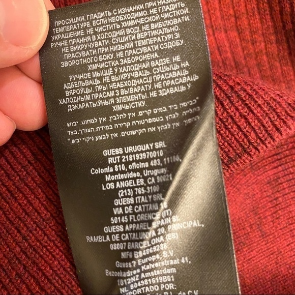 GBG Los Angeles NWT Sweater XL Red Premium Cotton Raul LS Crew Men’s Maroon New - Picture 8 of 9